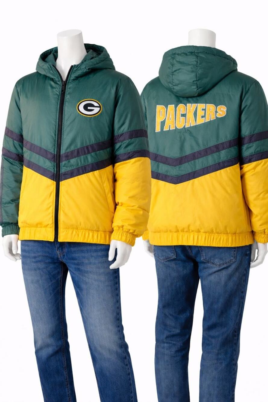 Vintage Jerzees Green Bay Packers NFL Hooded Windbreaker Jacket Large 90s